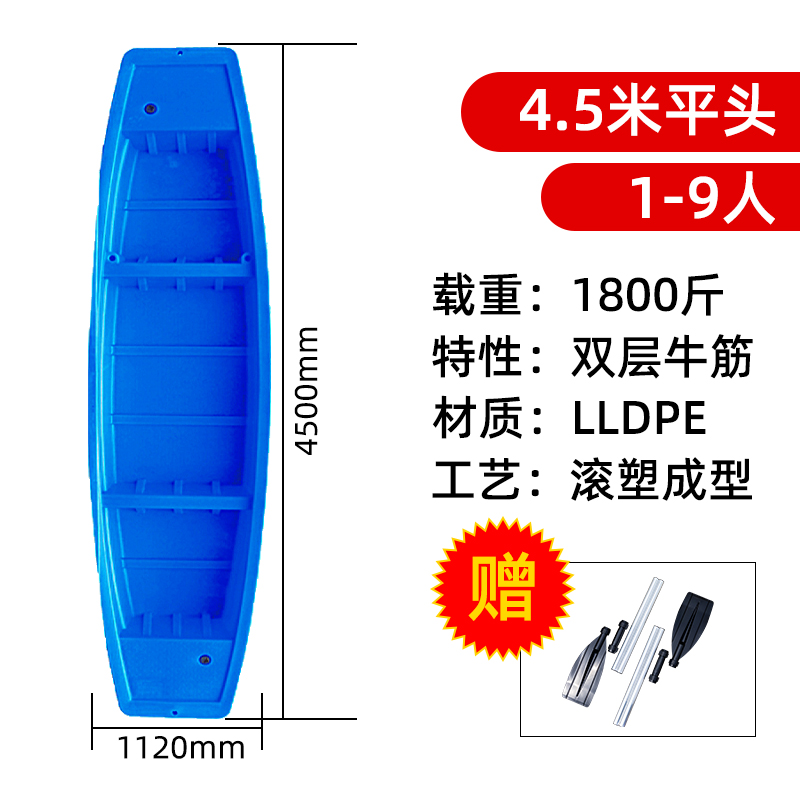 塑料船4.2米價格 4.5塑料船價格圖雙層加厚平頭漁船