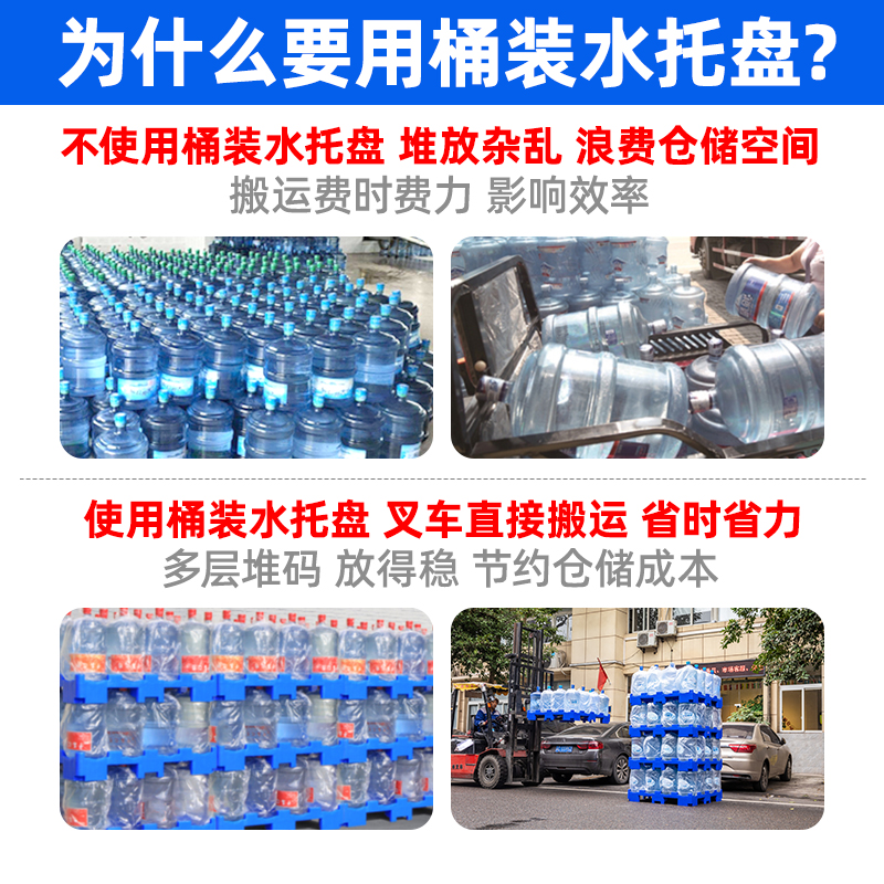 適用于各大水廠18.9L塑料桶裝水托盤大容量